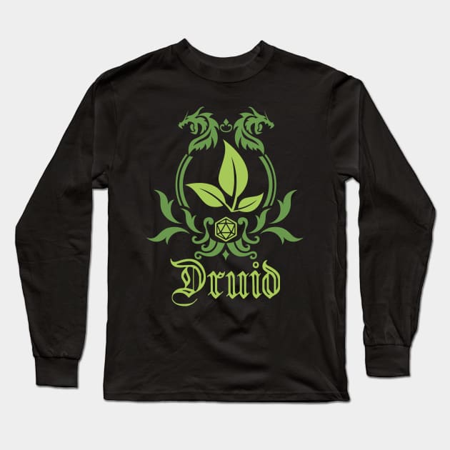 D&D Druid Simple Class Emblem Long Sleeve T-Shirt by Sunburst